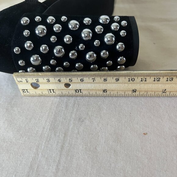 Kenneth Cole New York Sandals 8.5M Black Leather Upper Studded Deandra Suede - Picture 12 of 13